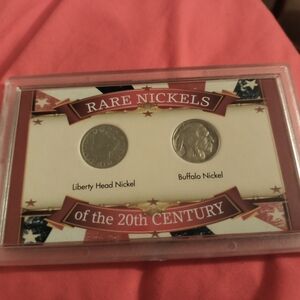 Rare Nickels Collection Display Set Of Two